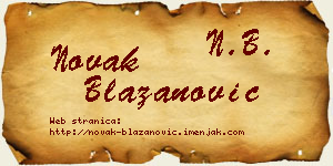 Novak Blažanović vizit kartica